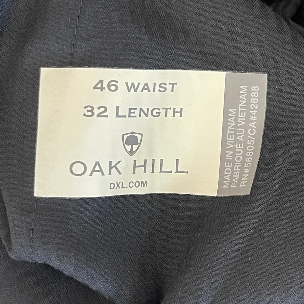 Oak Hill Mens 46x32 Big and Tall Pleated Dress Pants Trousers Polyester‎ Black